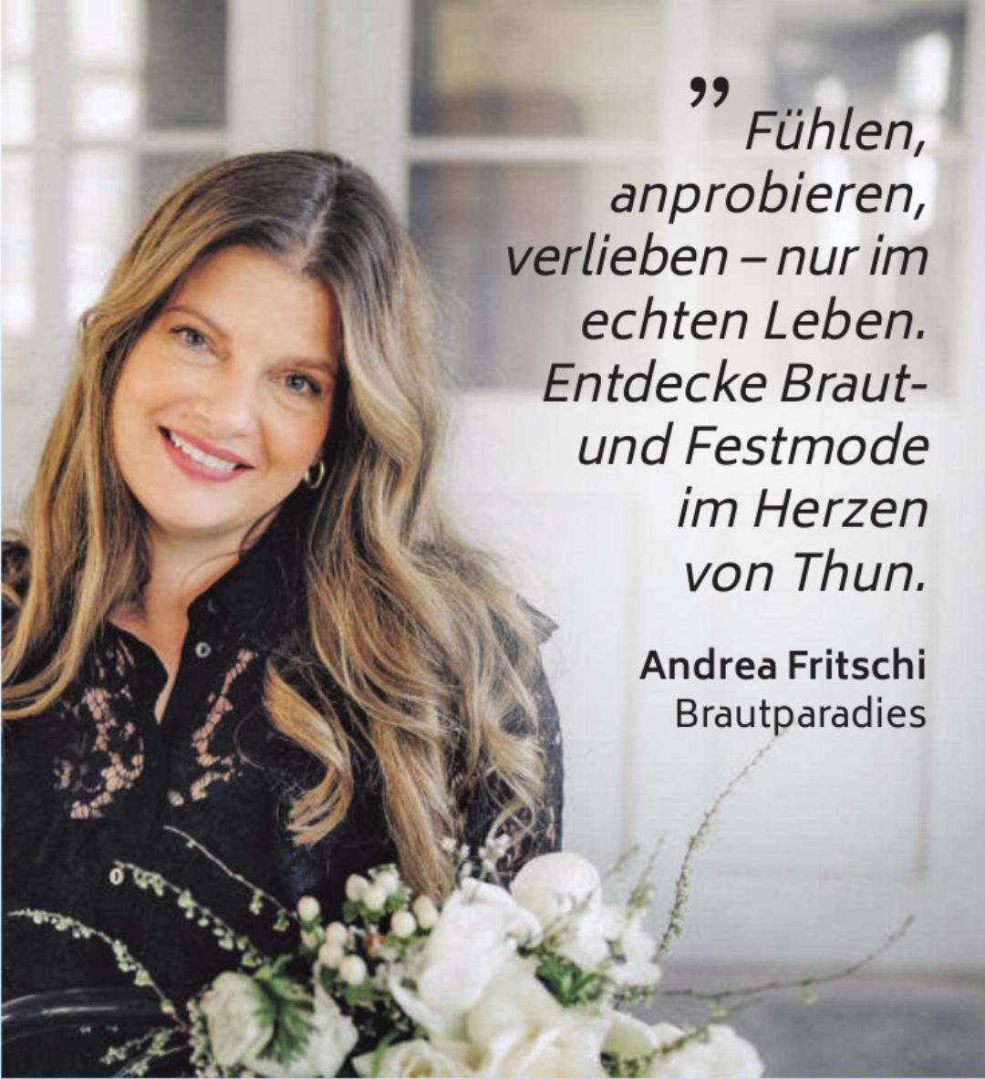 Fühlen, anprobieren, verlieben – nur im echten Leben. Entdecke Brautund Festmode im Herzen von Thun. Fühlen, anprobieren, verlieben – nur im echten Leben. Entdecke Brautund Festmode im Herzen von Thun.