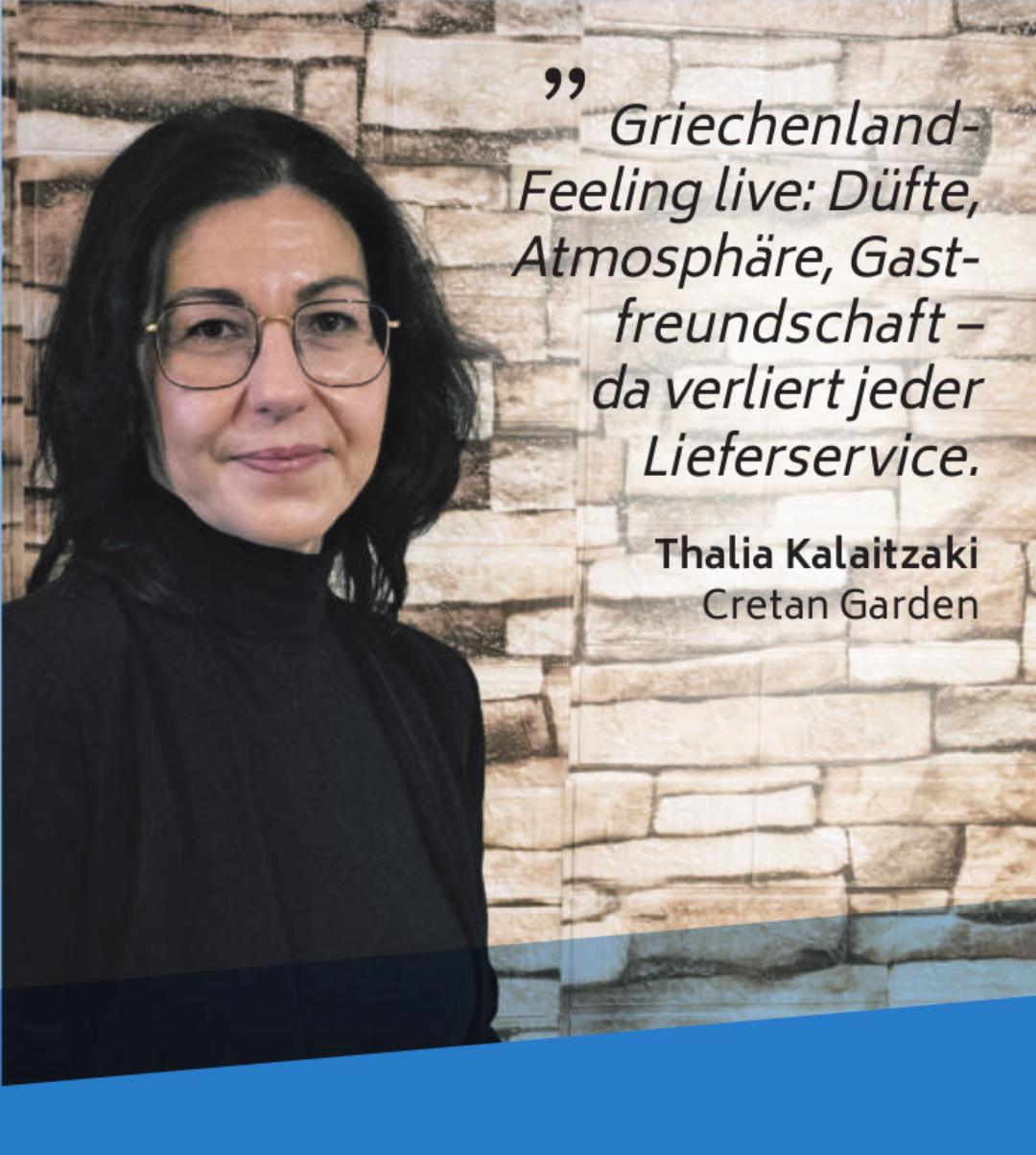 Griechenland-Feeling live: Düfte, Atmosphäre, Gastfreundschaft – da verliert jeder Lieferservice. Griechenland-Feeling live: Düfte, Atmosphäre, Gastfreundschaft – da verliert jeder Lieferservice.