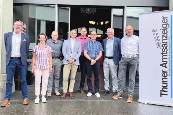 Der Vorstand: Markus Jutzeler (Kassier), Sandra Moser (Protokoll), Daniel Bähler, Michel Weber (Präsident), Rolf Zeller, Jürg Arn, Peter Wenger, Christoph Stalder (Sekretär)